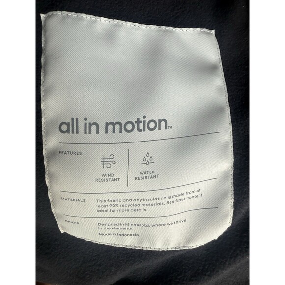 All in Motion Men Large Black Full Zip Midweight Puffer Jacket 3M Thinsulate - Picture 11 of 16